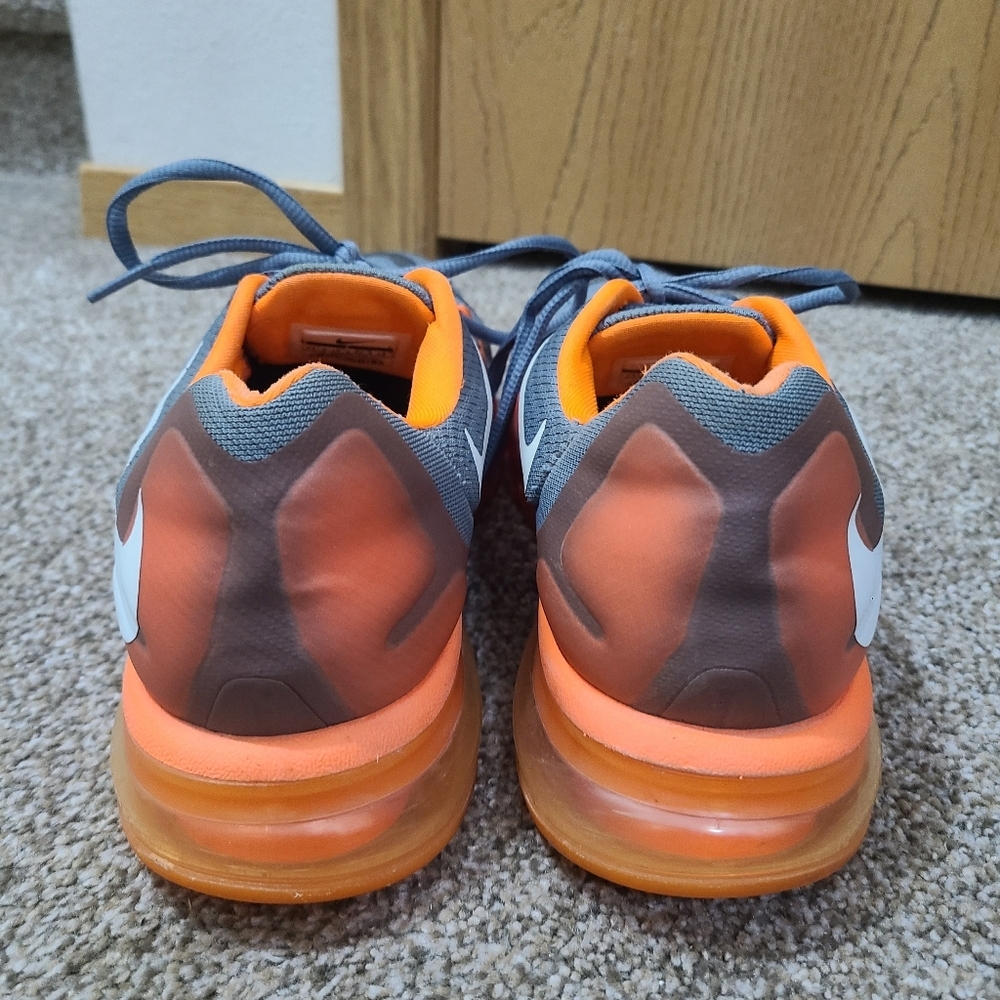 Nike Air Max Wolf Grey Total Orange Mesh Sneakers Athletic Running Shoes - Picture 3 of 5